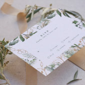 Gold Modern Eucalyptus Elegant Greenery Moss RSVP Kaartje