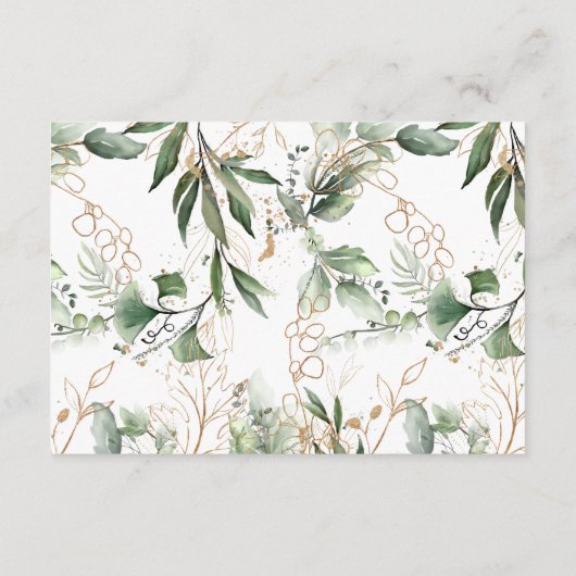 Gold Modern Eucalyptus Modern Greenery Moss RSVP Kaartje (Achterkant)