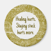 Gold Modern Fabric Texture Custom Phrase  Magneet (Voorkant)