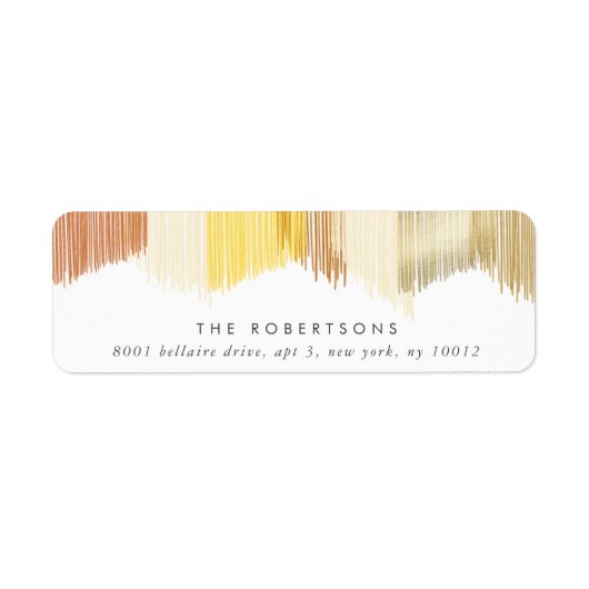 Gold Modern Fringe Return Address Labels (Voorkant)