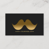 Gold Modern Gentleman Mustache Barber Mannen Salon Visitekaartje (Achterkant)