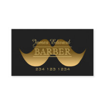 Gold Modern Gentleman Mustache Barber Mannen Salon