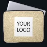Gold Modern Glitter - Custom Logo Promotional Laptop Sleeve<br><div class="desc">Gold Modern en Professional Faux Glitter en Sparkle Elegant Custom Logo Promotional Corporate Laptop Bag of Sleeve Promotioneel Hoesje voor een Beauty Industry Gift. Dit hoesje kan worden aangepast om uw bedrijf of zakelijke logo op te nemen.</div>