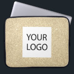 Gold Modern Glitter - Custom Logo Promotional Laptop Sleeve<br><div class="desc">Gold Modern en Professional Faux Glitter en Sparkle Elegant Custom Logo Promotional Corporate Laptop Bag of Sleeve Promotioneel Hoesje voor een Beauty Industry Gift. Dit hoesje kan worden aangepast om uw bedrijf of zakelijke logo op te nemen.</div>