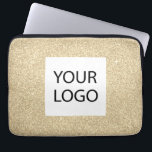 Gold Modern Glitter - Custom Logo Promotional Laptop Sleeve<br><div class="desc">Gold Modern en Professional Faux Glitter en Sparkle Elegant Custom Logo Promotional Corporate Laptop Bag of Sleeve Promotioneel Hoesje voor een Beauty Industry Gift. Dit hoesje kan worden aangepast om uw bedrijf of zakelijke logo op te nemen.</div>