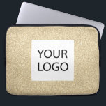 Gold Modern Glitter - Custom Logo Promotional Laptop Sleeve<br><div class="desc">Gold Modern en Professional Faux Glitter en Sparkle Elegant Custom Logo Promotional Corporate Laptop Bag of Sleeve Promotioneel Hoesje voor een Beauty Industry Gift. Dit hoesje kan worden aangepast om uw bedrijf of zakelijke logo op te nemen.</div>