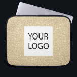 Gold Modern Glitter - Custom Logo Promotional Laptop Sleeve<br><div class="desc">Gold Modern en Professional Faux Glitter en Sparkle Elegant Custom Logo Promotional Corporate Laptop Bag of Sleeve Promotioneel Hoesje voor een Beauty Industry Gift. Dit hoesje kan worden aangepast om uw bedrijf of zakelijke logo op te nemen.</div>