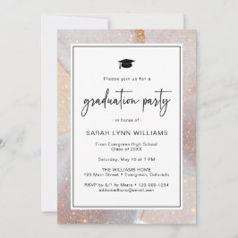 Gold Modern Graduation Party Kaart