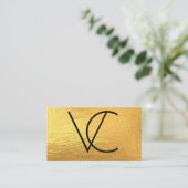 Gold Modern Initialen Visitekaartje (Staand voorkant)