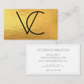 Gold Modern Initialen Visitekaartje (Voorkant / Achterkant)