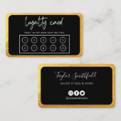 Gold Modern Loyalty Kaart Visitekaartje (Voorkant / Achterkant)