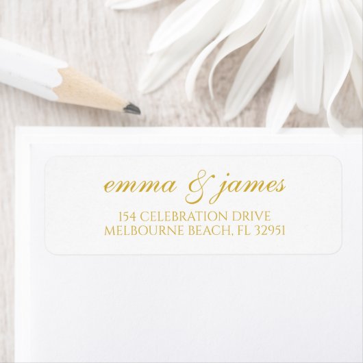 Gold | Modern Minimal Script Return Address Label (Insitu)