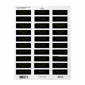 Gold | Modern Minimal Script Return Address Label (Full Sheet)