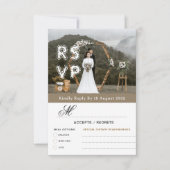 Gold Modern Minimalist Photo & QR Wedding RSVP Bedankkaart (Voorkant)