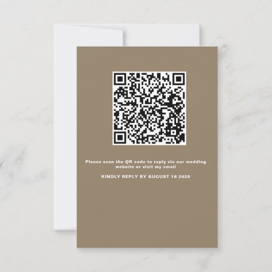 Gold Modern Minimalist Photo & QR  Wedding RSVP  Bedankkaart (Achterkant)