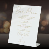Gold Modern Minimalist Script Bar Menu Reclamebord Met Voetstuk