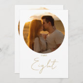 Gold Modern Minimalist Script Tafelnummer (Voorkant / Achterkant)