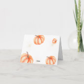 Gold Modern minimalistisch pompoen Baby shower Bedankkaart (Achterkant)