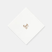 Gold Modern Monogram Wedding Cocktail Napkins Servet (Hoek)