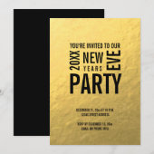 Gold Modern New Years Eve Party nodigt uit Kaart (Voorkant / Achterkant)
