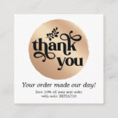 Gold Modern persoonlijke bestelbon - Hartelijk dan Vierkante Visitekaartje (Voorkant)