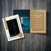 Gold Modern Photo Afstuderen Invitation