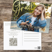 Gold Modern Photo Afstuderen Invitation Briefkaart