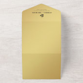 Gold Modern Photo & Ampersand Wedding QR Code All In One Uitnodiging (Buitenkant)