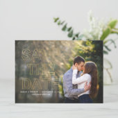 Gold Modern Photo Wedding Save the Date (Staand voorkant)