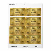 Gold Modern Professional Face Serum Etiket (Full Sheet)