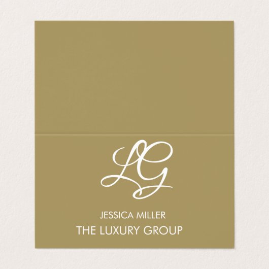 Gold Modern Professional Folded Visitekaartje (Buitenkant ongevouwen)