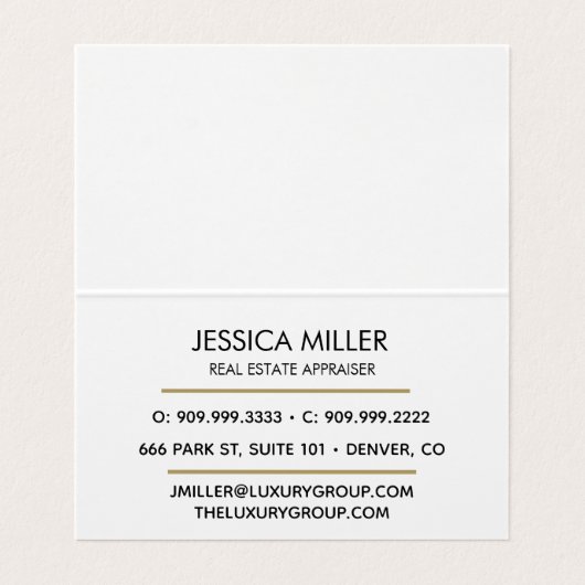 Gold Modern Professional Folded Visitekaartje (Binnenkant ongevouwen)