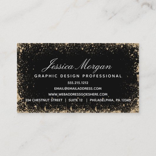 Gold Modern Professionele Visitekaartjes (Achterkant)