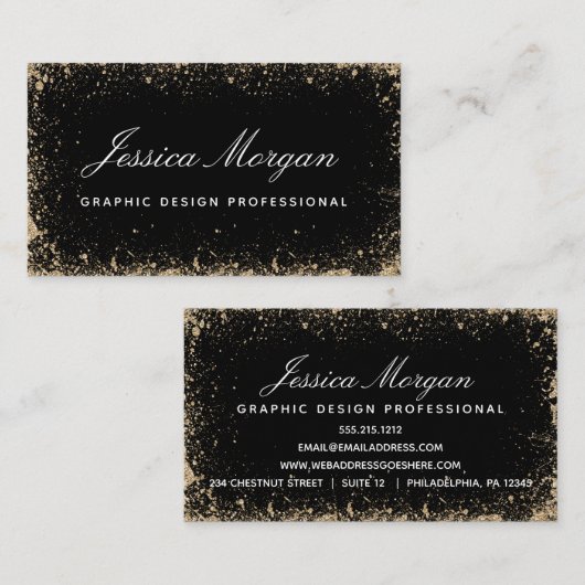 Gold Modern Professionele Visitekaartjes (Voorkant / Achterkant)