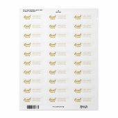 Gold Modern Script Afstuderen Retouradres Etiket (Full Sheet)