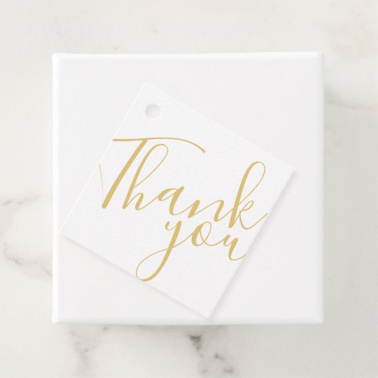 Gold Modern Script Business Dank u Labels (In situ)