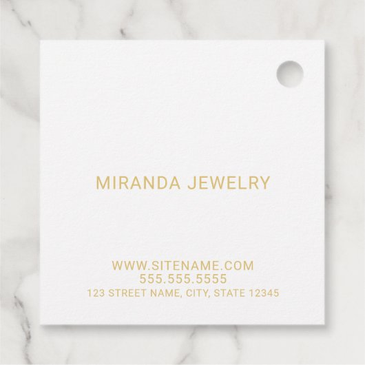 Gold Modern Script Business Dank u Labels (Achterkant)