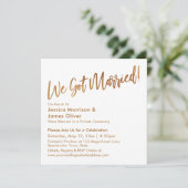 Gold Modern Script & Lace We zijn getrouwd. Kaart (Staand voorkant)