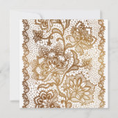 Gold Modern Script & Lace We zijn getrouwd. Kaart (Achterkant)
