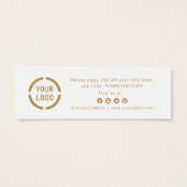 Gold modern script logo business bedankt dat je he mini visitekaartjes (Achterkant)