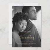 Gold Modern Script met foto | Weddenschap Kaart (Voorkant)