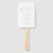 Gold modern script minimalistisch bruiloft program handwaaier (Voorkant)