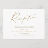 Gold modern script minimalistisch huwelijk informatiekaartje (Voorkant)