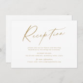 Gold modern script minimalistisch huwelijk informatiekaartje (Voorkant / Achterkant)