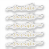 Gold Modern Script Personalized Name Sticker (Voorkant)
