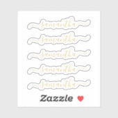 Gold Modern Script Personalized Name Sticker (Vel)