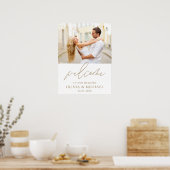 Gold Modern Script Photo Weduwend Welkom Elegant F Poster (Keuken)