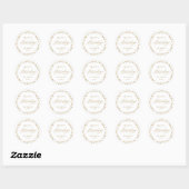 Gold Modern script Prettige feestdagen Gift Ronde Sticker (Vel)