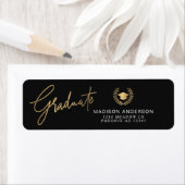 Gold Modern Script Simple Graduation  Etiket (Insitu)