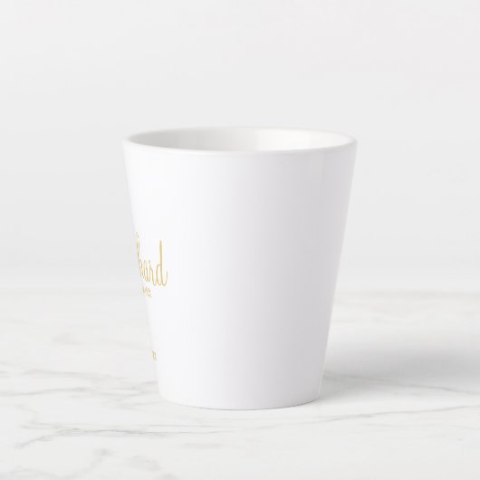 Gold Modern Script Specialized Groomsman Latte Mok (Voorkant)